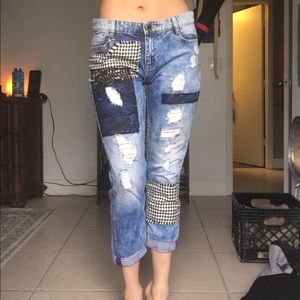 desigual patch jeans